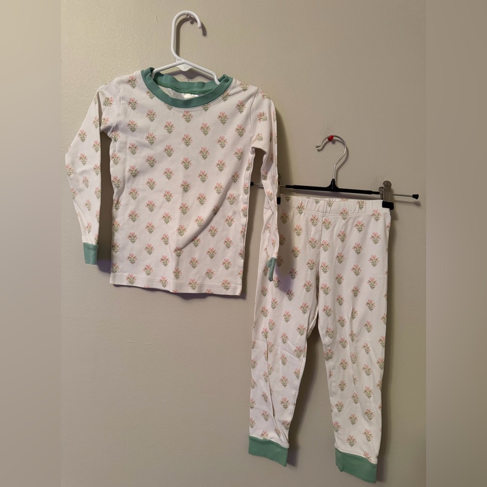 Lake Floral Pajamas Set with Green Accents